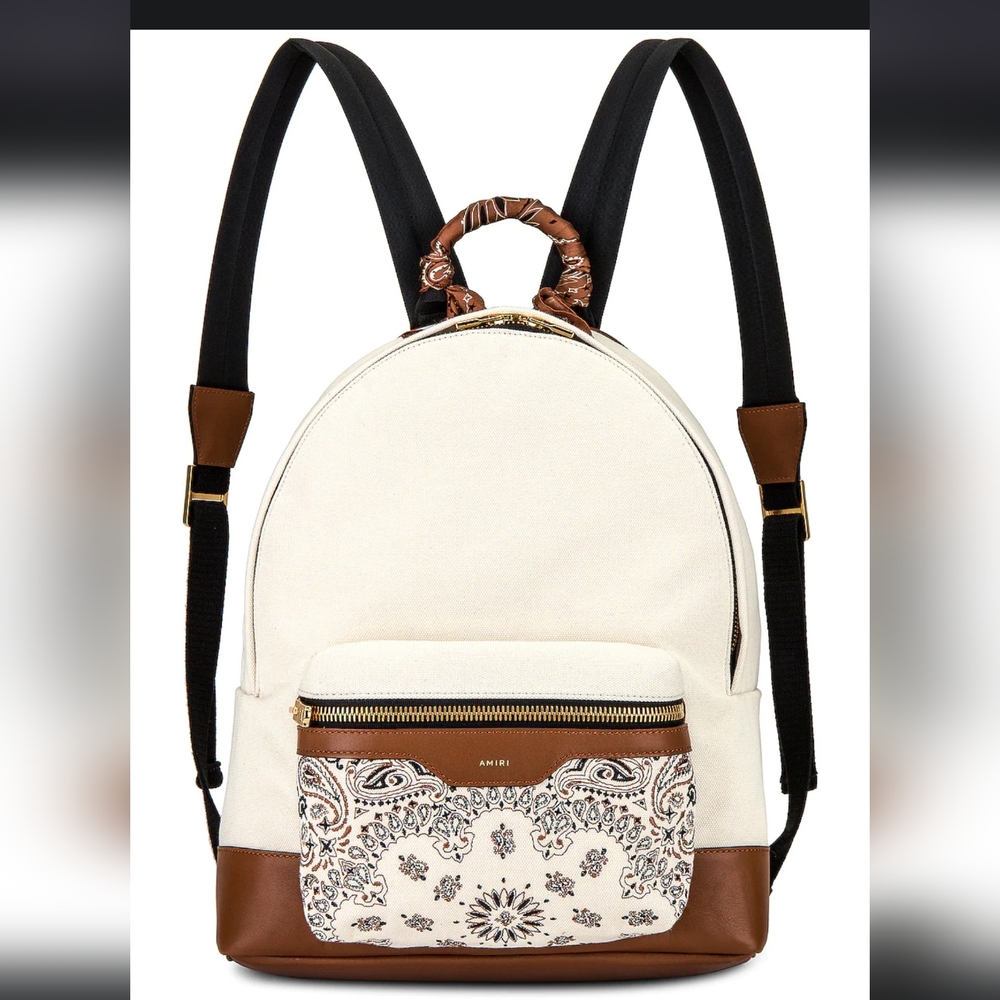 Amiri Canvas Bandana Backpack Color: Ivory & Brown *SOLD OUT*